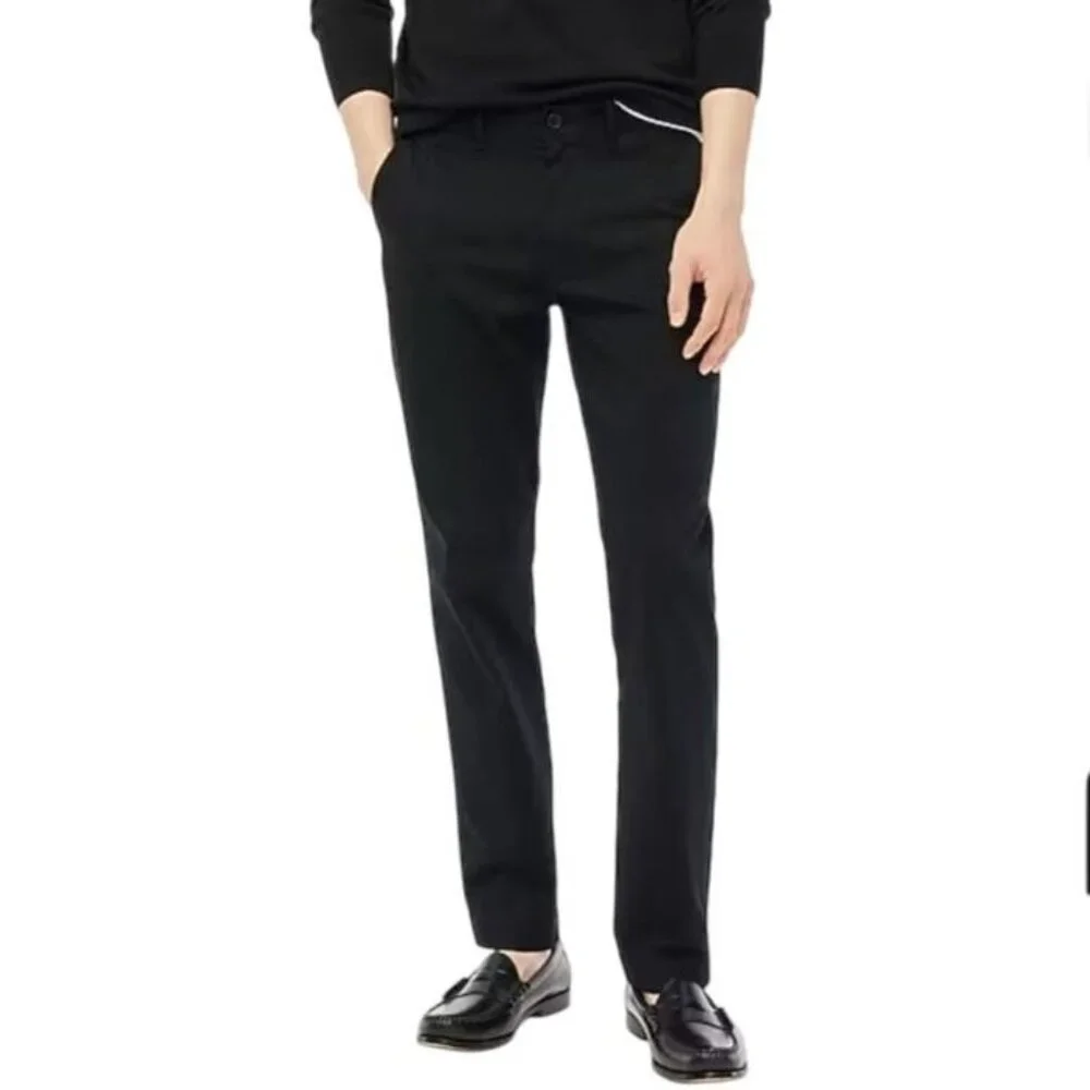 NWT J.Crew Factory 38x32 Straight Fit Flex Chino Pants Black Workwear Office